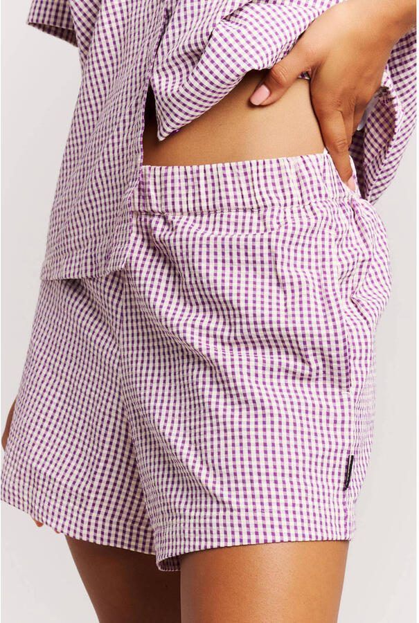 Protest regular waist geruite strandshort lila - Foto 2