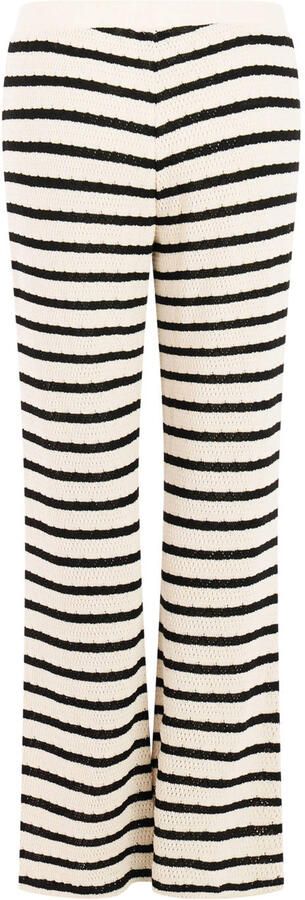 Protest regular waist gestreepte flared broek ecru - Foto 3