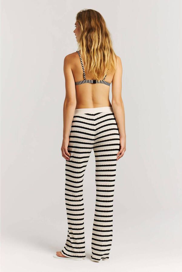 Protest regular waist gestreepte flared broek ecru - Foto 2