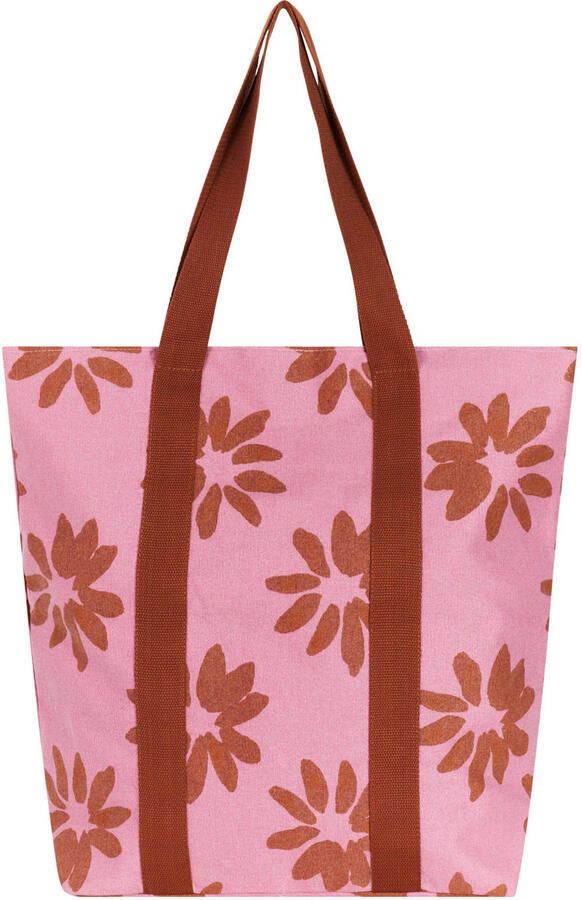 Protest shopper met bloemenprint roze