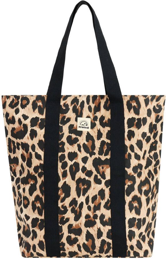 Protest shopper met panterprint bruin