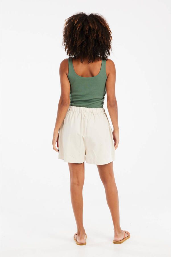 Protest singlet donkergroen rib gebreid