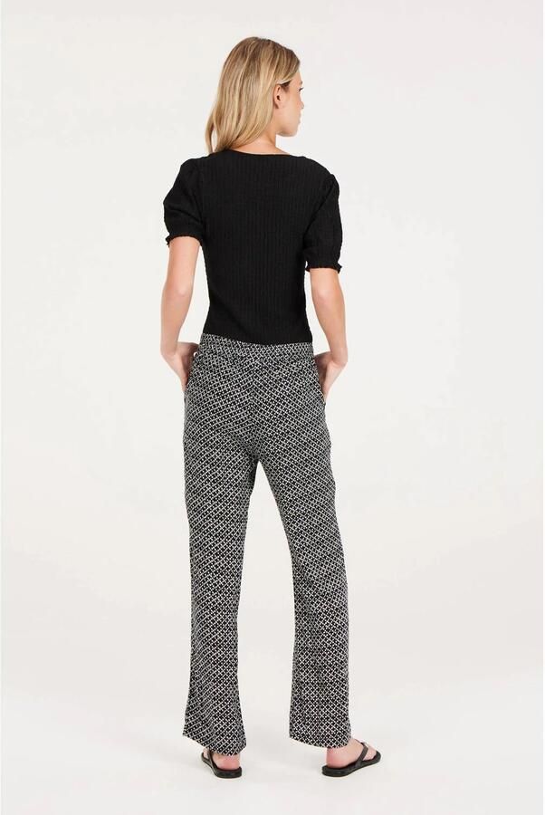 Protest straight fit pantalon met all over print zwart wit - Foto 2