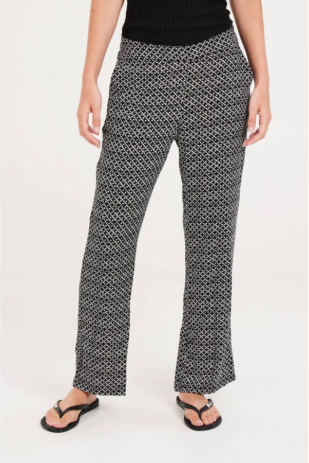 Protest straight fit pantalon met all over print zwart wit - Foto 3