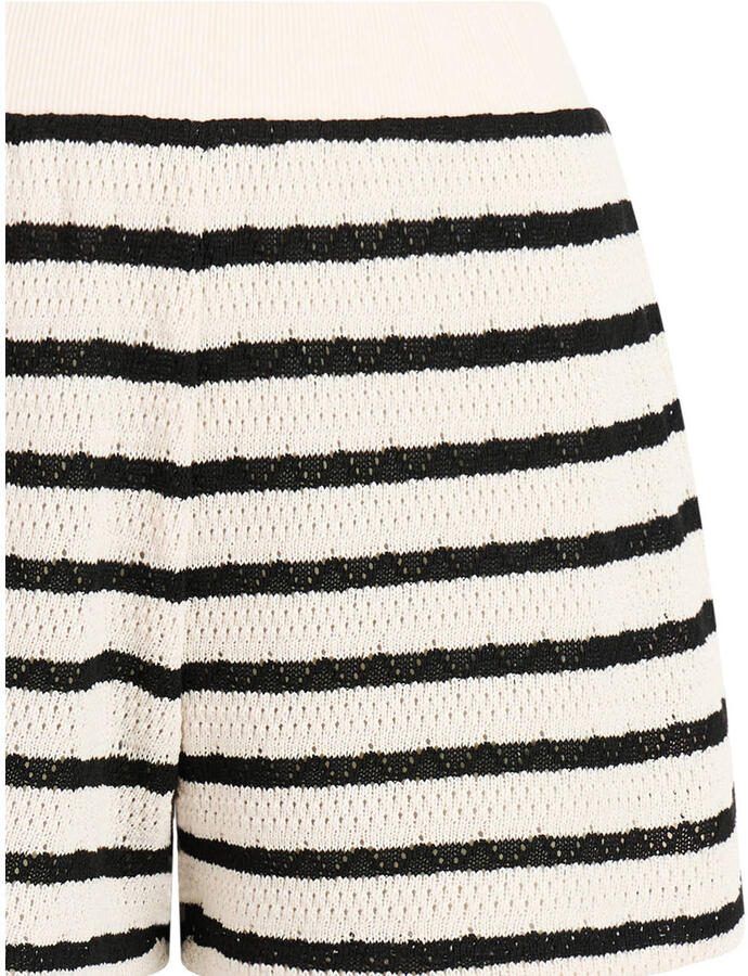 Protest straight high waist gestreepte casual short ecru crochet - Foto 2