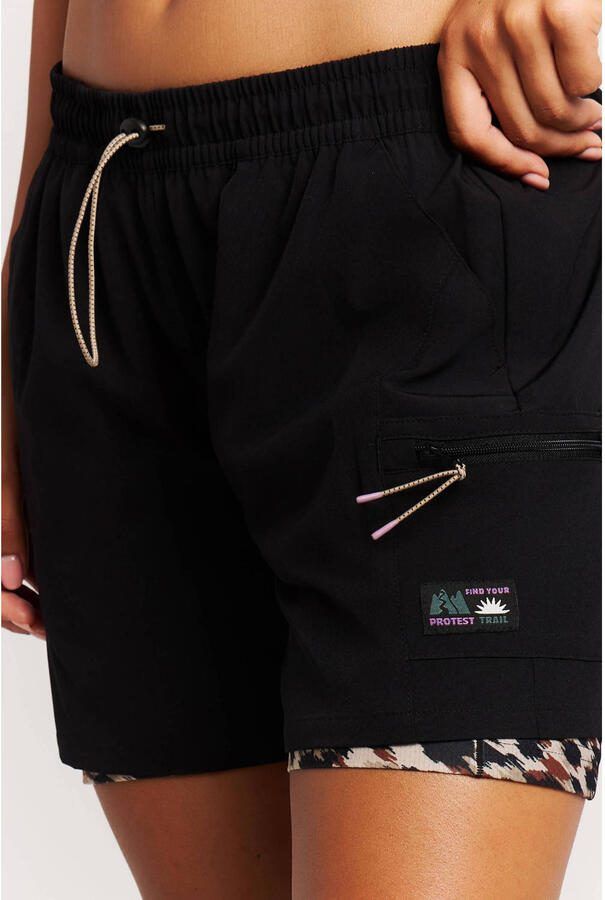 Protest straight high waist sweatshort met dierenprint zwart - Foto 2