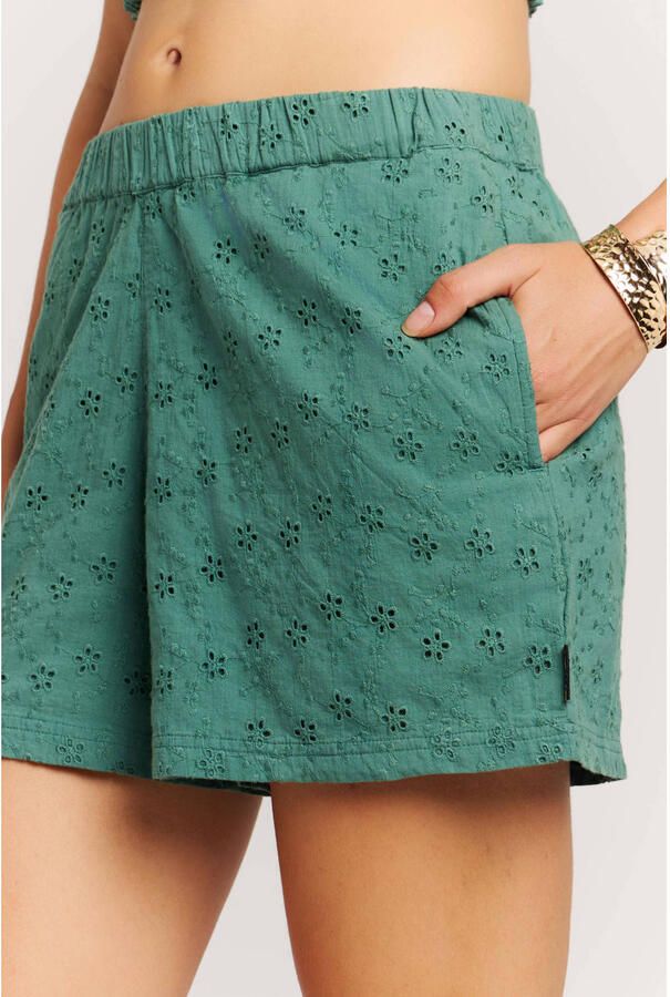 Protest straight regular waist casual short groen broderie - Foto 2