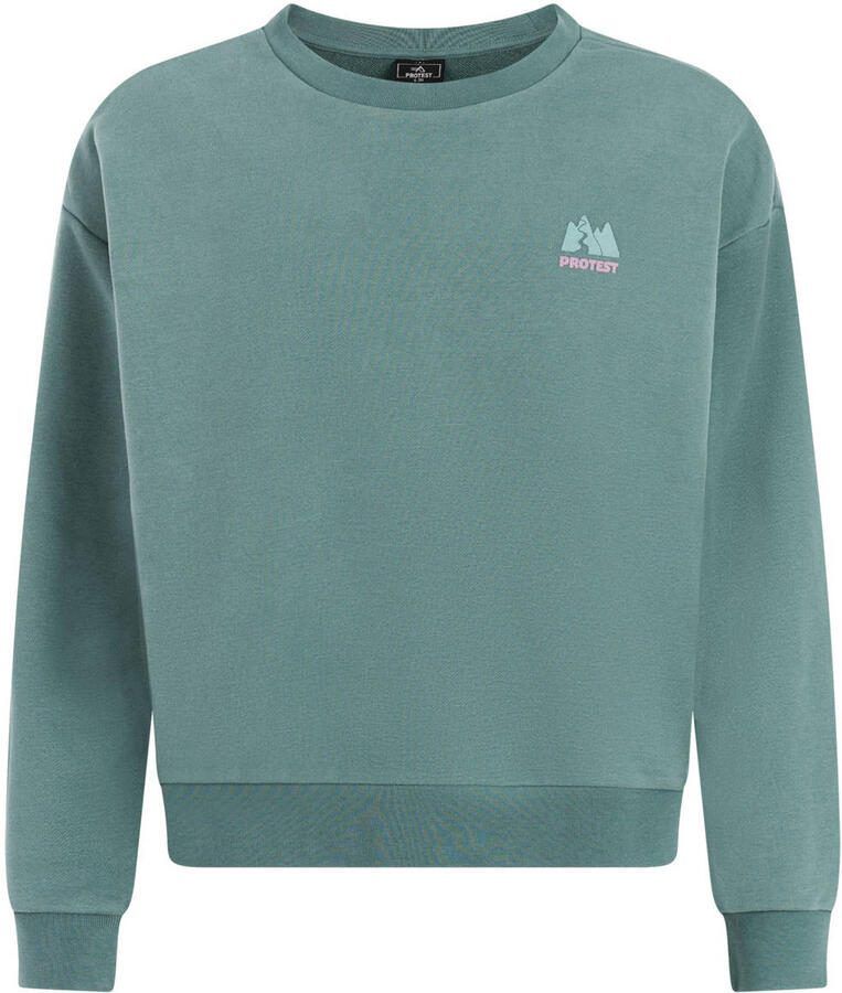Protest sweater met backprint groen