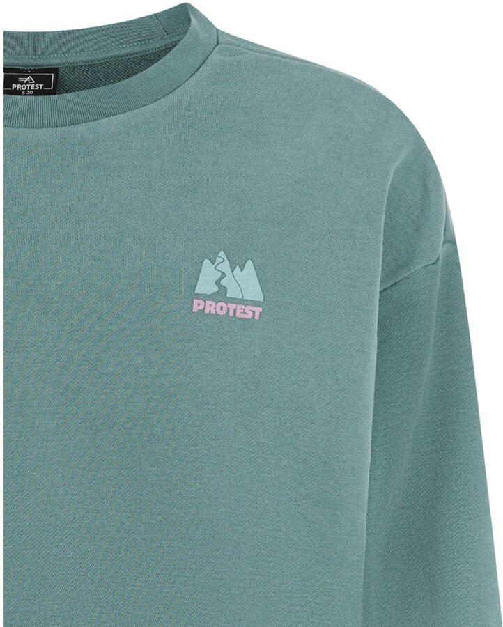 Protest sweater met backprint groen - Foto 3