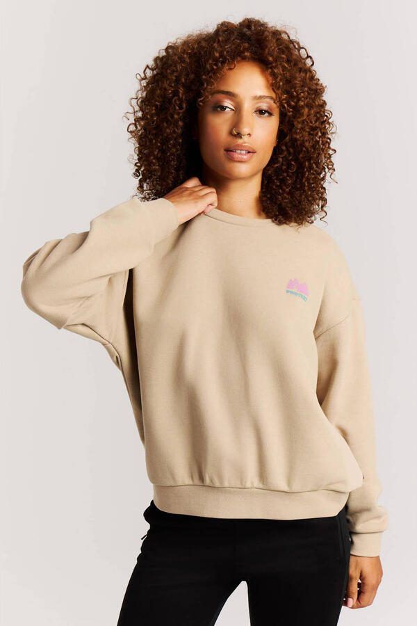 Protest sweater met backprint zand