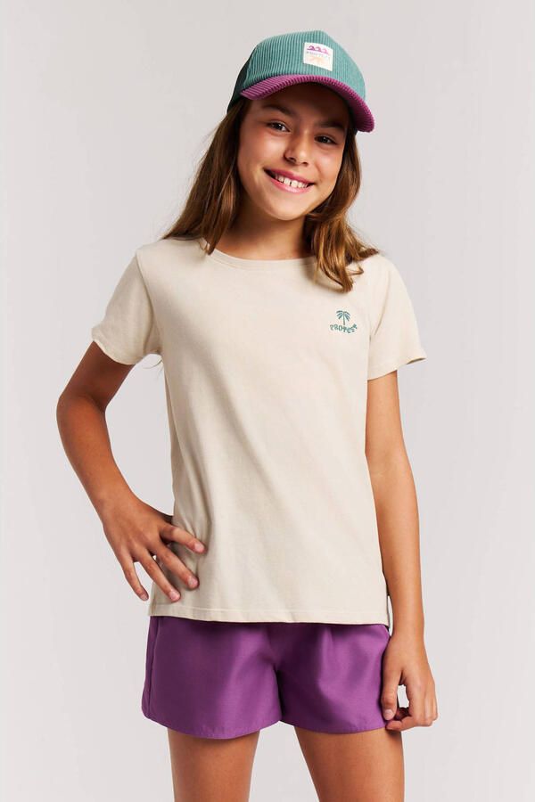 Protest T-shirt met backprint beige