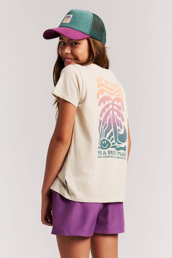 Protest T-shirt met backprint beige - Foto 3