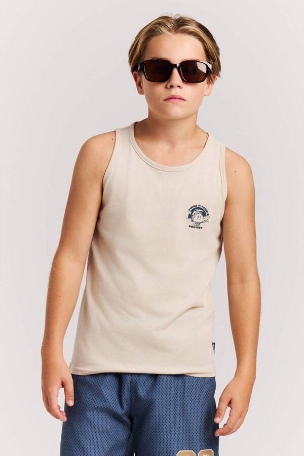 Protest T-shirt met backprint ecru