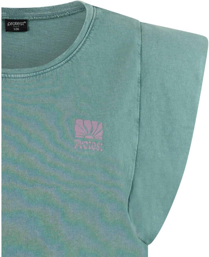 Protest T-shirt met backprint groen - Foto 2