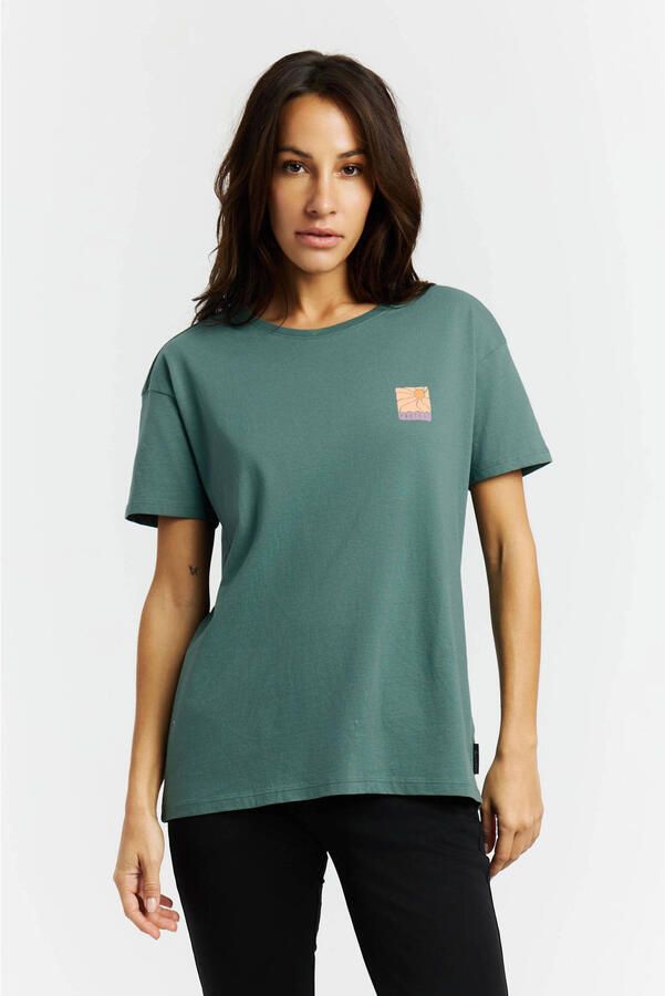Protest T-shirt met backprint groen