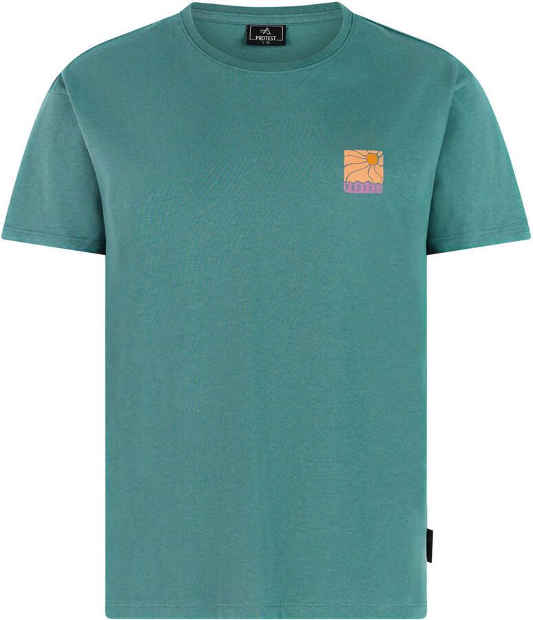 Protest T-shirt met backprint groen - Foto 2