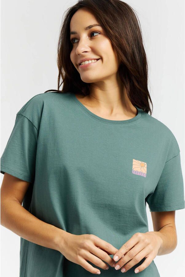 Protest T-shirt met backprint groen - Foto 3