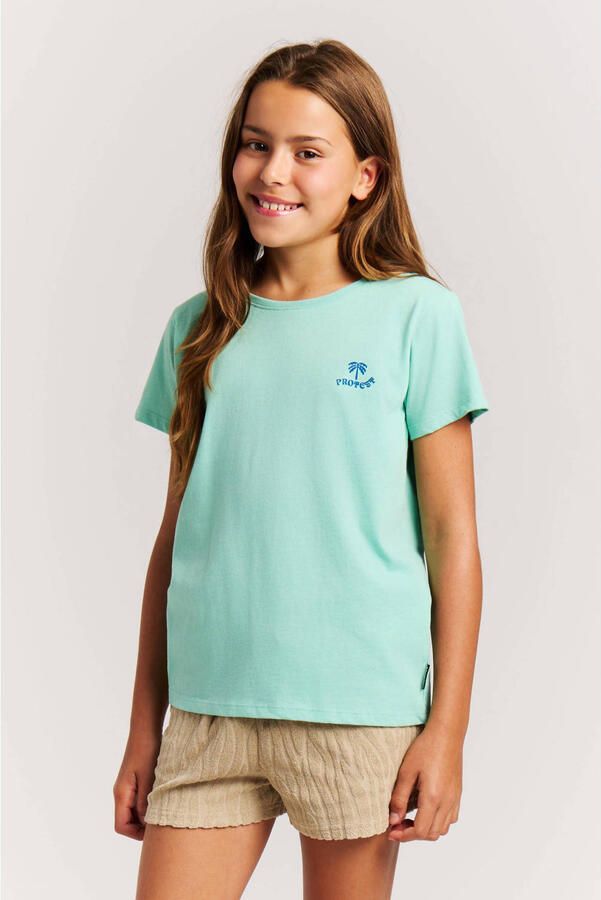 Protest T-shirt met backprint lichtblauw