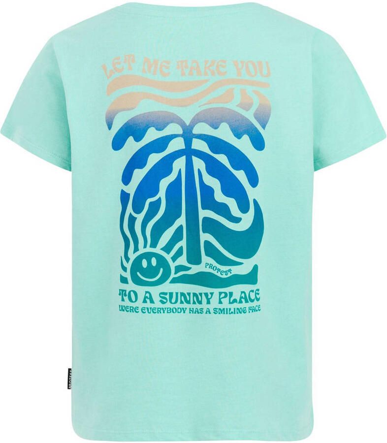 Protest T-shirt met backprint lichtblauw - Foto 2