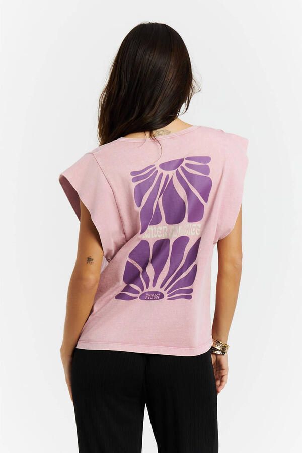 Protest T-shirt met backprint roze - Foto 3