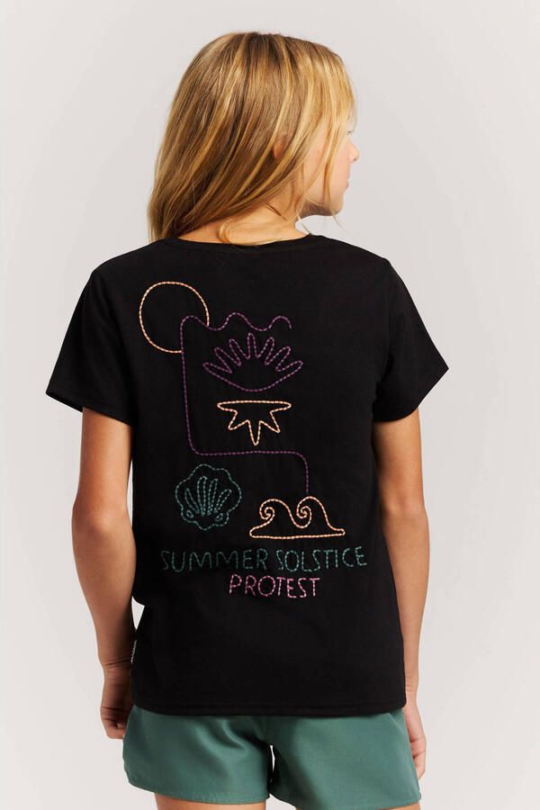 Protest T-shirt met backprint zwart - Foto 3