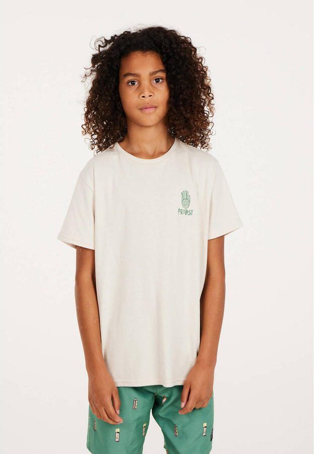 Protest T-shirt met printopdruk ecru Jongens Stretchkatoen Ronde hals Printopdruk 128 - Foto 3