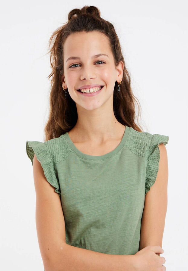 Protest T-shirt PRTCRIUS Groen Meisjes Katoen Ronde hals Effen 104