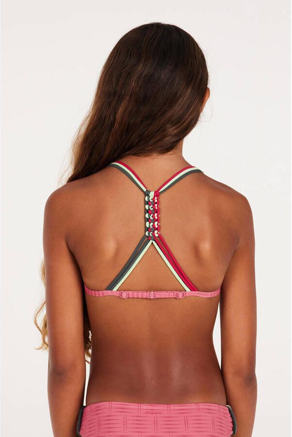 Protest triangel bikini PRTFIMKE JR roze Meisjes Polyester Streep 164