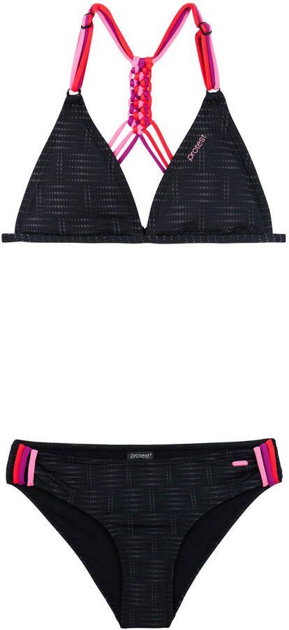 Protest triangel bikini PRTFIMKES JR zwart Meisjes Polyester Grafisch