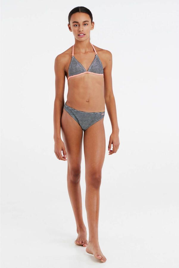 Protest triangelbikini PRTNIKLE JR roze groen Wit Meisjes Polyamide Streep 104