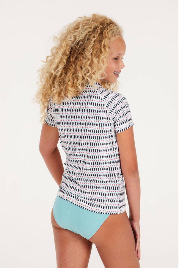 Protest UV T-shirt PRTICET JR blauw roze UV shirt Meisjes Polyester Ronde hals 104
