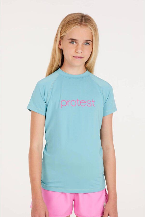 Protest UV T-shirt PRTSENNA JR lichtblauw UV shirt Meisjes Polyester Ronde hals