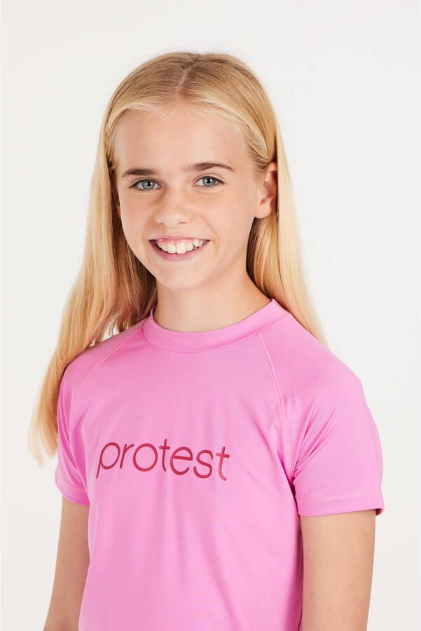 Protest UV T-shirt PRTSENNA JR roze UV shirt Meisjes Polyester Ronde hals 128