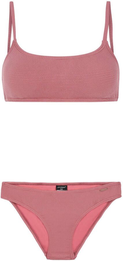 Protest voorgevormde crop bikini set PRTHIZZ met ribstructuur roze