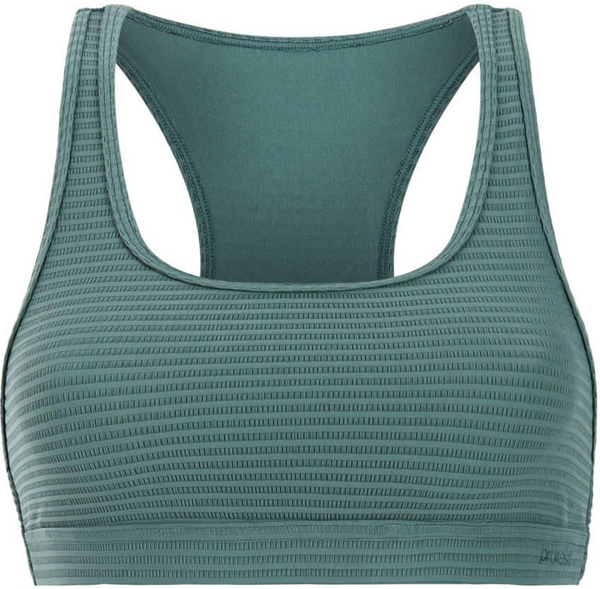 Protest voorgevormde crop bikinitop MIXEAGERT SURF met ribstructuur groen