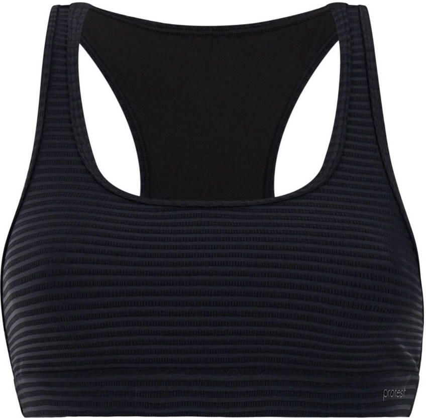 Protest voorgevormde crop bikinitop MIXEAGERT SURF met ribstructuur zwart