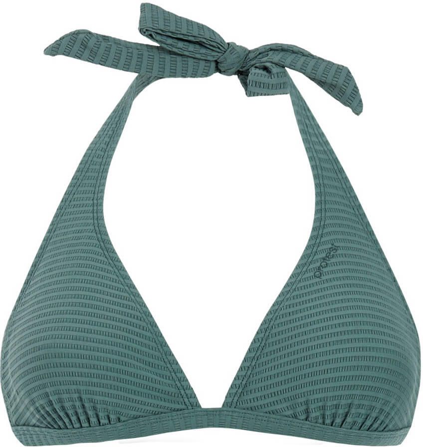 Protest voorgevormde halter bikinitop MIXCAVIAR met ribstructuur groen