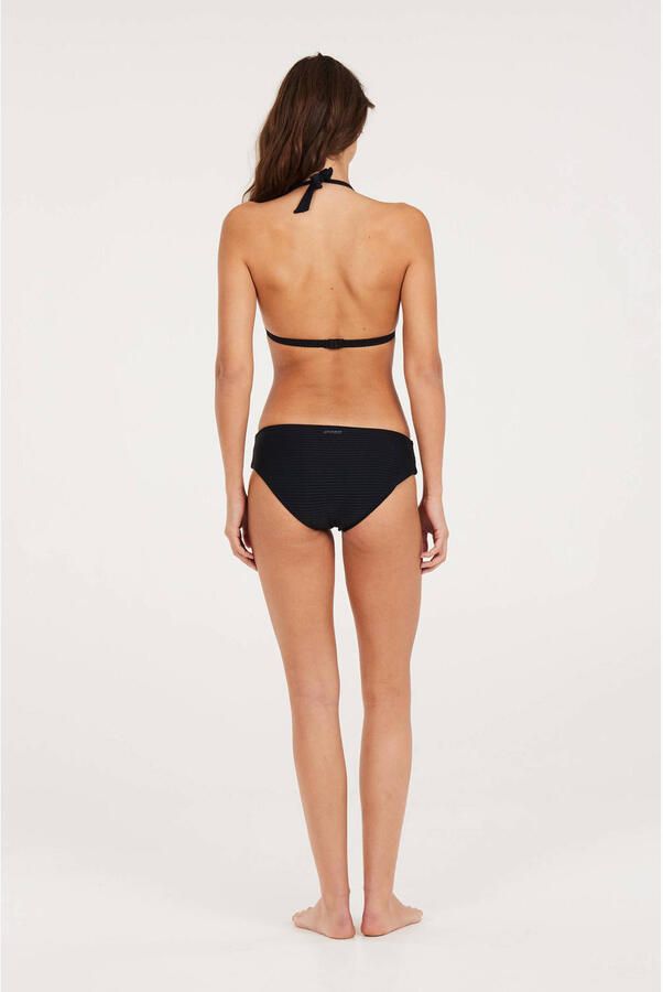 Protest voorgevormde halter bikinitop MIXCAVIAR met ribstructuur zwart