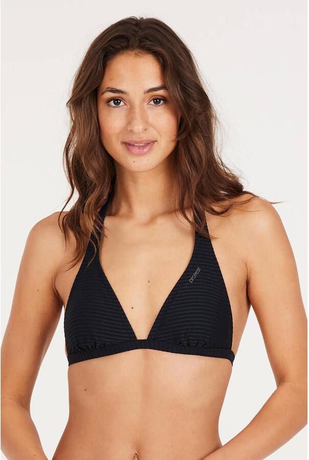 Protest voorgevormde halter bikinitop MIXCAVIAR met ribstructuur zwart - Foto 2