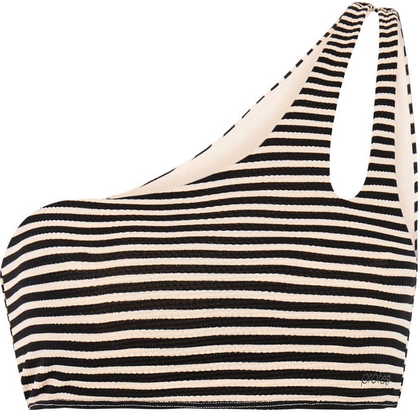 Protest voorgevormde one shoulder bikinitop MIXMARLEE zwart ecru