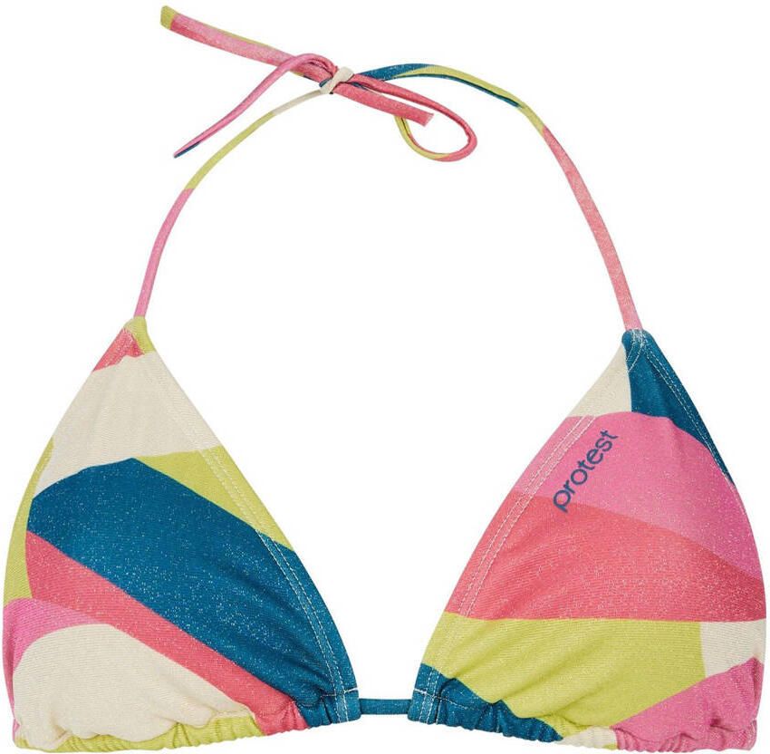 Protest voorgevormde triangel bikini PRTFLAVA blauw roze geel - Foto 2