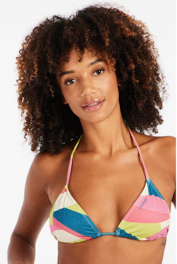 Protest voorgevormde triangel bikini PRTFLAVA blauw roze geel - Foto 3