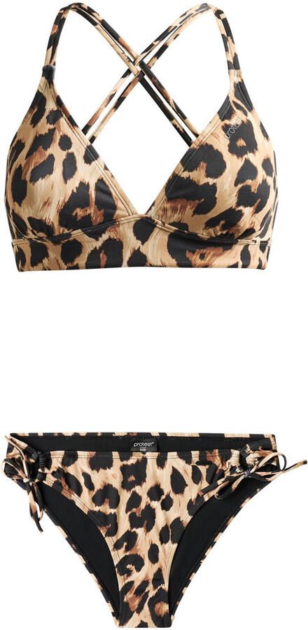 Protest voorgevormde triangel bikini PRTSPLASH beige zwart - Foto 1