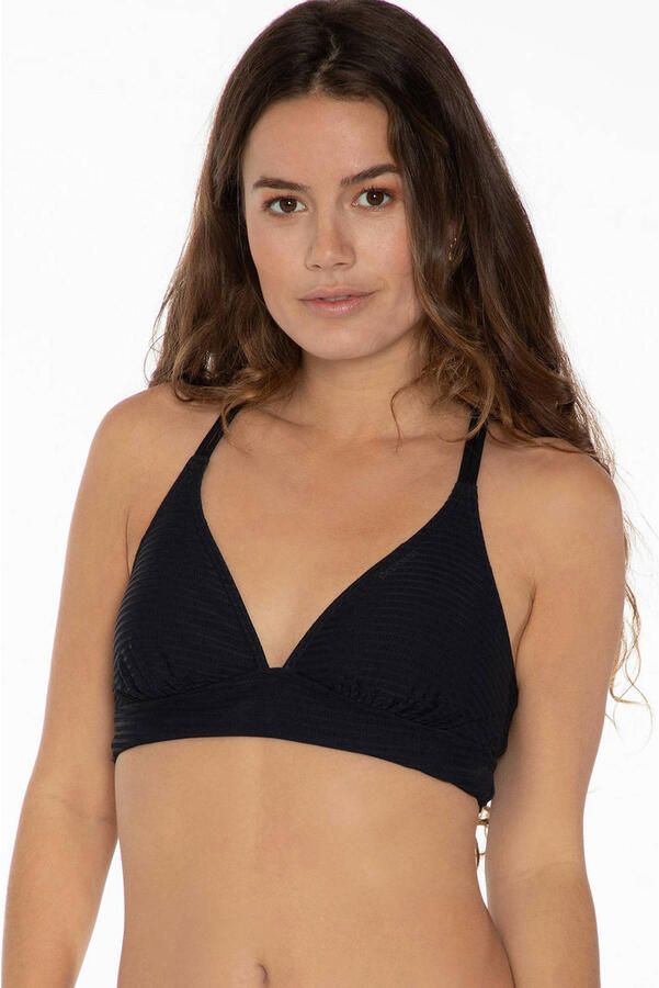 Protest voorgevormde triangel bikinitop MIXPATIO ribstructuur zwart - Foto 3