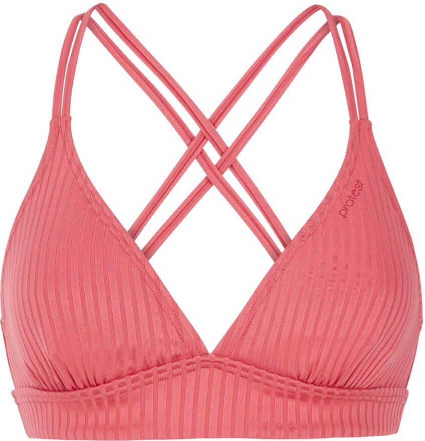 Protest voorgevormde triangel bikinitop MIXTUNE met ribstructuur roze - Foto 2