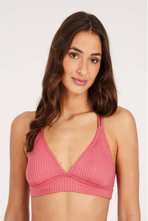 Protest voorgevormde triangel bikinitop MIXTUNE met ribstructuur roze - Foto 3