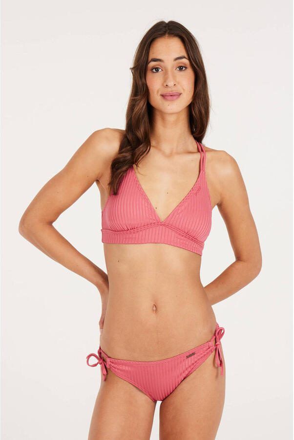 Protest voorgevormde triangel bikinitop MIXTUNE met ribstructuur roze - Foto 4