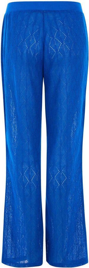 Protest wide leg regular waist broek blauw gebreid - Foto 2