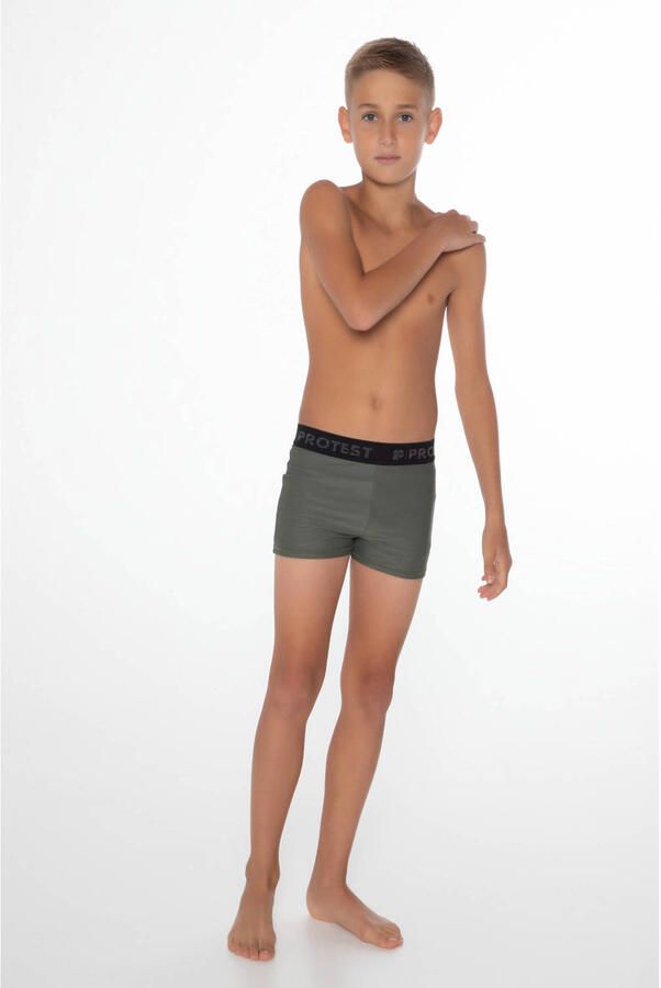 Protest zwemboxer SEAN JR legergroen Jongens Polyamide Effen 176