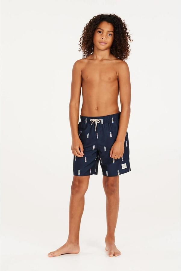 Protest zwemshort PRTBITMAP JR donkerblauw Jongens Polyester All over print 116 - Foto 2
